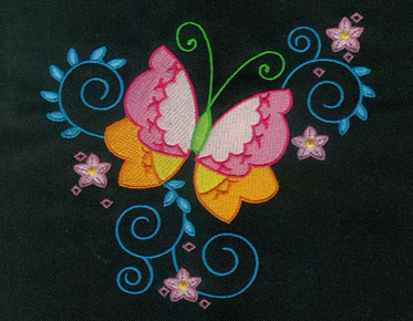 embroidery butterfly design